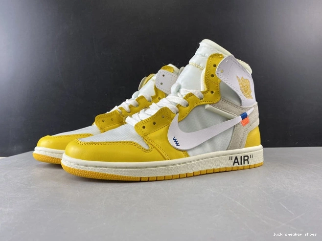 Reps LUCY NRG Off-White Dark Jordan Powder White AQ0818-149 x Yellow-Cone Air 1 0717